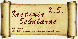 Krstimir Šekularac vizit kartica